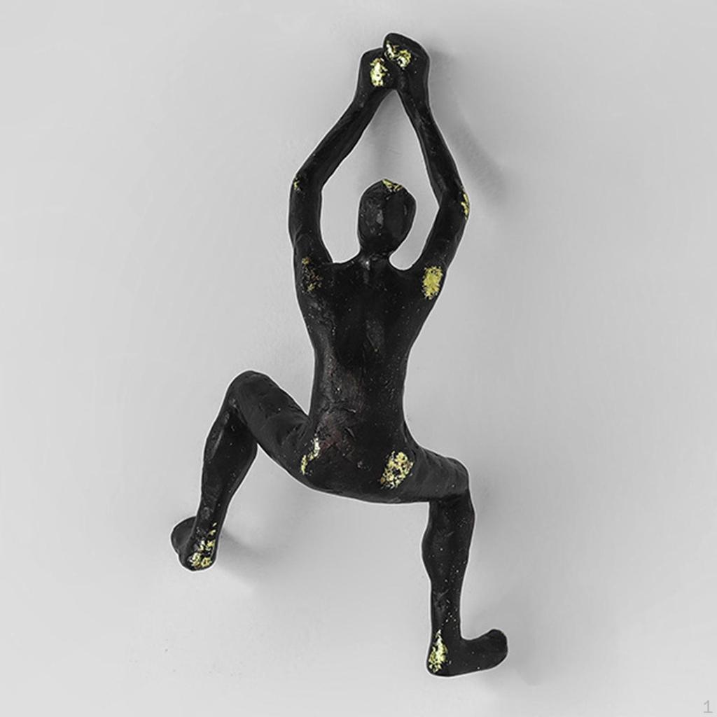 3D Retro Rock Climbing Men Climber Industrial Style Sculpture Wall Decoration Statue Figurine