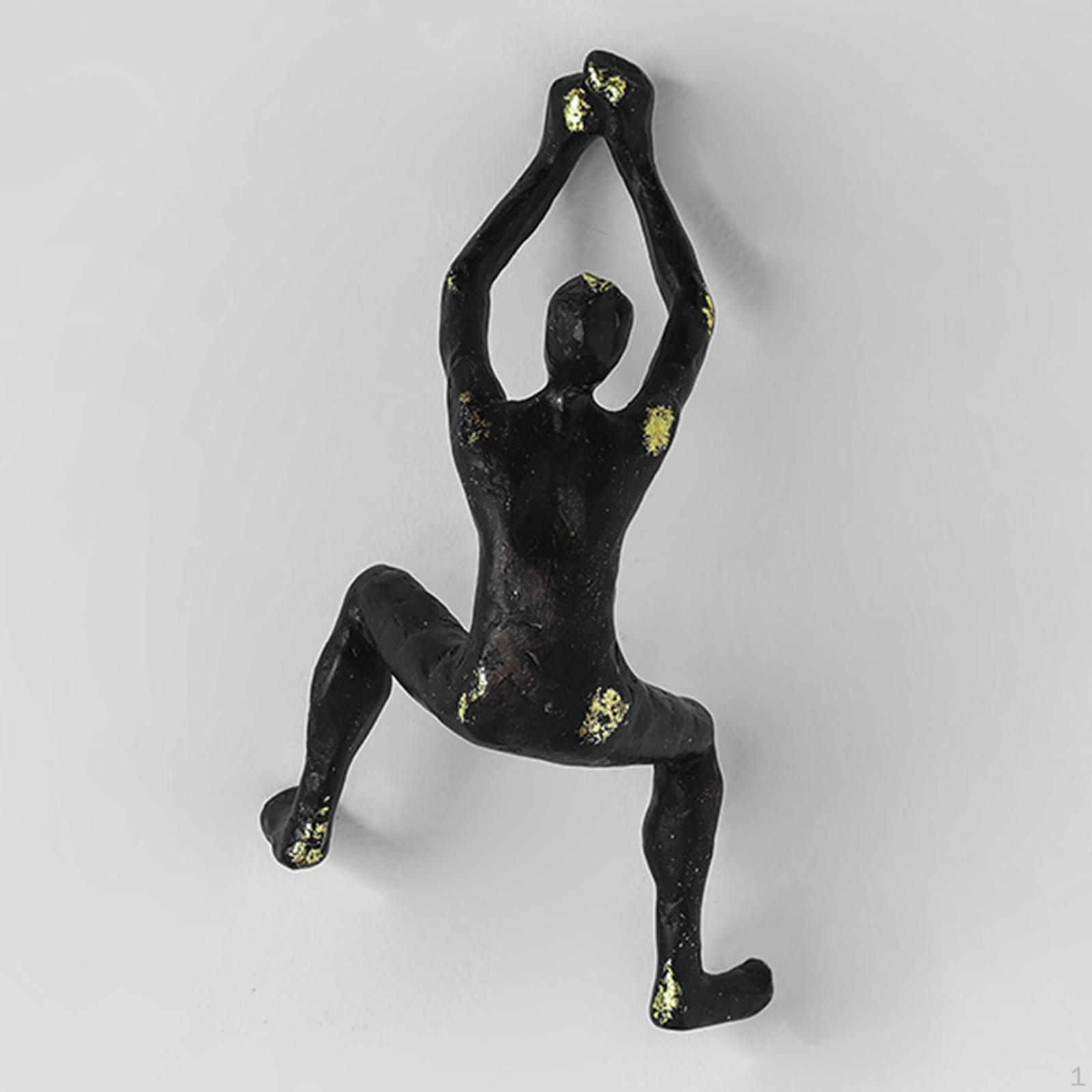 

3D Retro Rock Climbing Men Climber Industrial Style Sculpture Wall Decoration Statue Figurine 13x9x22cm