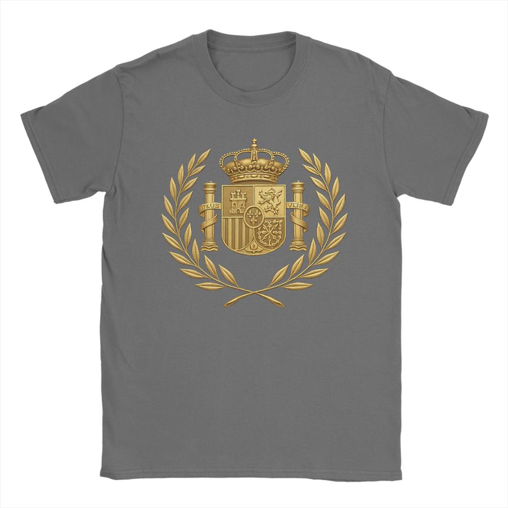 Stemma di Spagna Emblema Spagnolo Espania T-shirt Estiva 100% Cotone T-shirt Unisex alla Moda Maglietta Larga Manica Corta