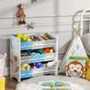 SONGMICS Children's Storage Shelf for Toys and Books, 9 Removable Non-Woven Fabric Boxes with Handles, for Children's Room, Playroom, Daycare, School