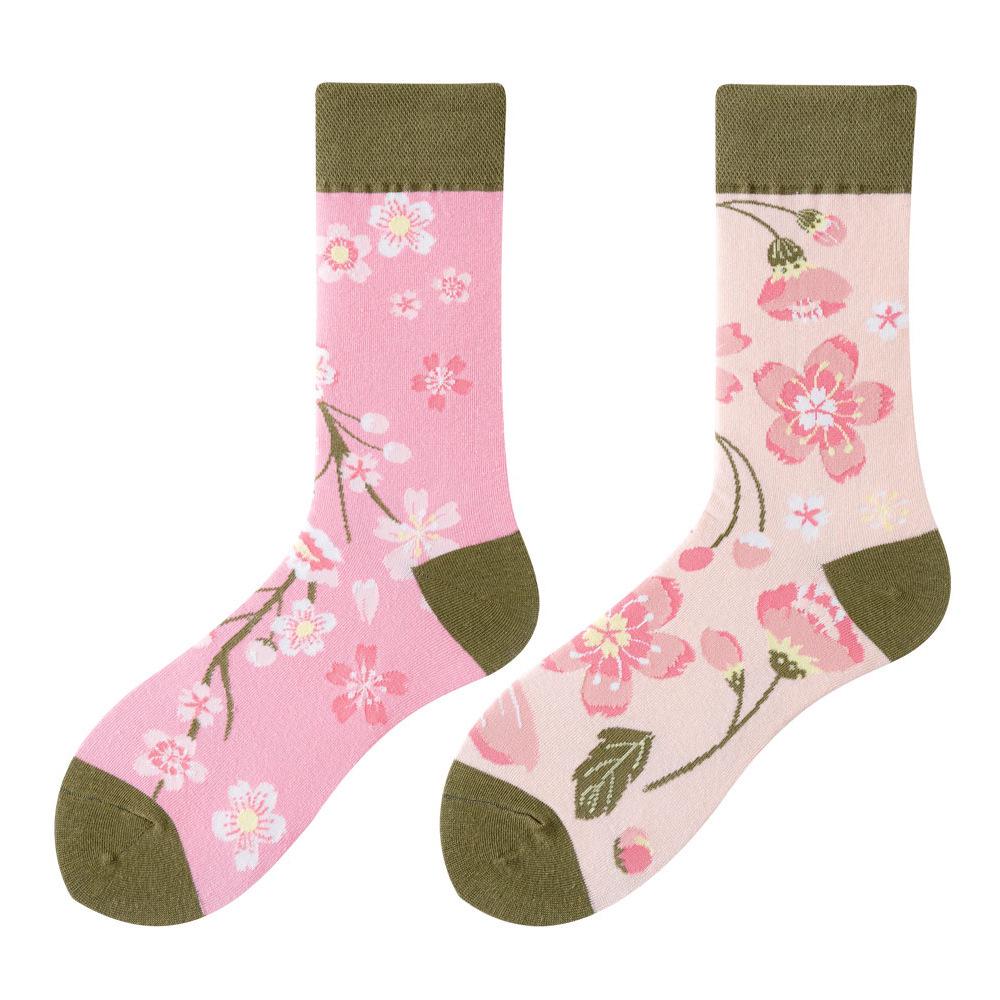 SMLSOX Summer Asymmetrical Mandarin Duck Couple Mid-Calf Colorful Christmas Cotton Fashion Socks