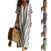 Damen Casual Kurzarm V-Ausschnitt Digitaldruck Kleid