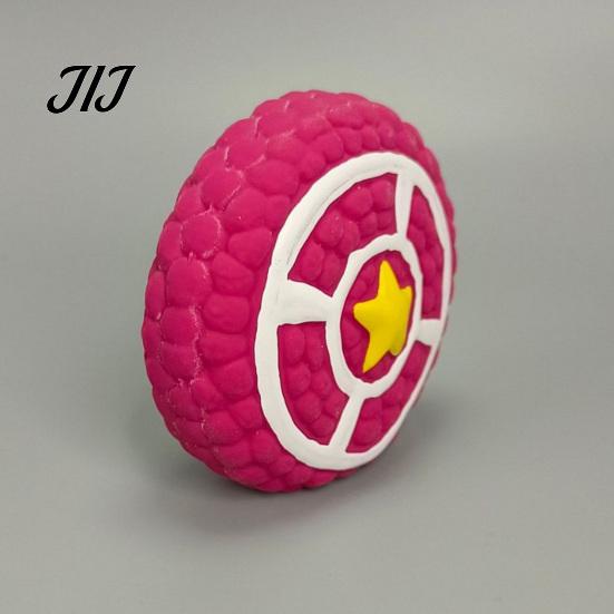 Latex Chew Toys for Small Medium Dogs Round Shield Dog Toy, Squeaky Interactive Durable Pet Fetch Teeth Cleaning Toy And Training