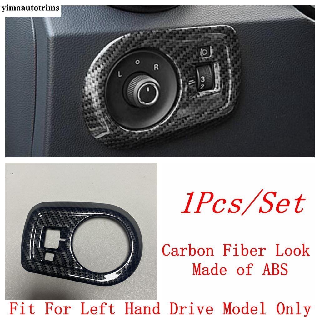 Front Head Lights Lamps Switch Button Control Panel Cover Trim Matte / Carbon Fiber Accessories Interior For MG ZS 2018 -