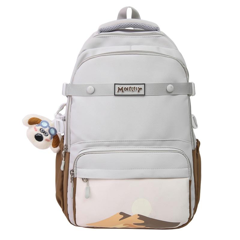 Student Schoolbag Women's Large Capacity Printed Colorblock Travel Backpack Men's Backpack