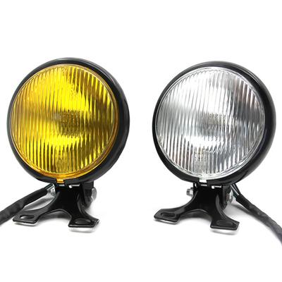 Farol de motocicleta de metal retrô redondo com suporte galvanizado vintage para honda hayabusa suzuki harley yamaha sujeira