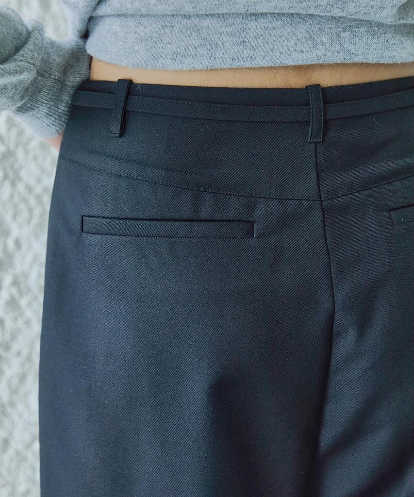 IHR Wide Tuck Belted Pants / Charcoal