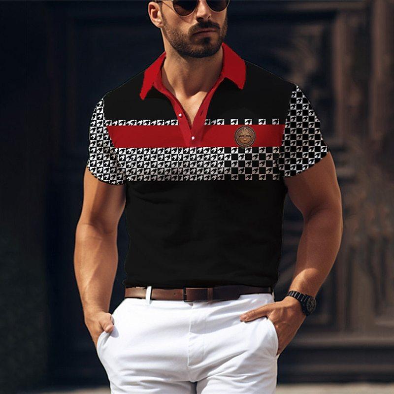 Simple Solid Color 3D Digital Printing Men's Comfortable Polo Shirt