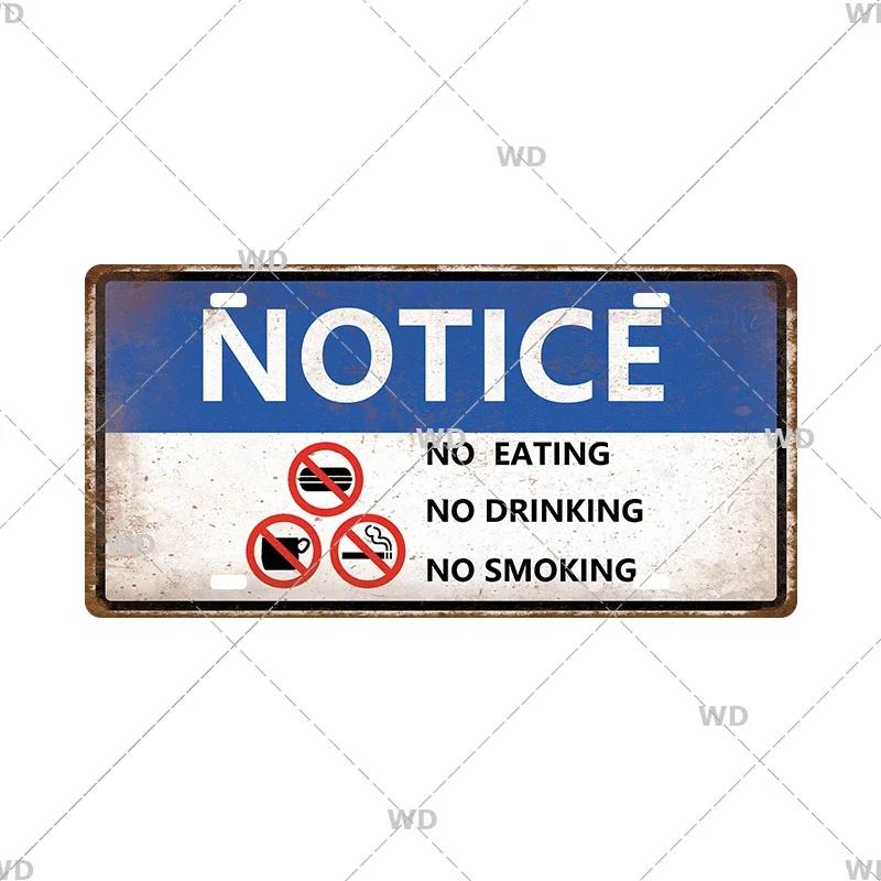 Smile WIFI Toile Caution License Plate Store Wall Decor Restrooms Tin Sign Vintage Road Guide Metal Sign Painting Plaques Poster