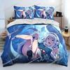 Conjunto de cama fofo Gawr Gura Hololive Anime Tubarão Edredom, Capa de Edredom, Capa de Edredom, Fronha, Conjunto de Cama King Queen Size