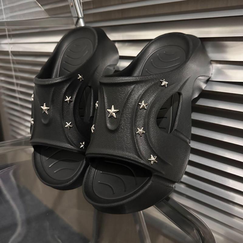 Rivet thick-soled women's summer outer wear new seaside heightening leisure beach fashionable and comfortable versatile one-word cool slippers