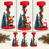 Decorative Christmas Candle Holders Set of 3 with Santa and Holiday Character Figures for Entryways, Coffee Tables and Dining Table Displays