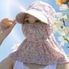 Sun Protection Women Sun Hat Ear Flap Sunscreen Bucket Hat Neck Protective Cover Cap  Summer