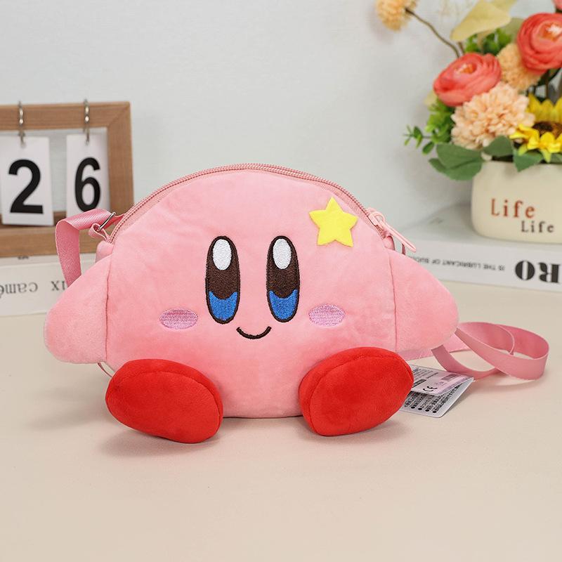 Kirby Star Double Zipper Crossbody Phone Bag & Plush Cartoon Backpack for Kids