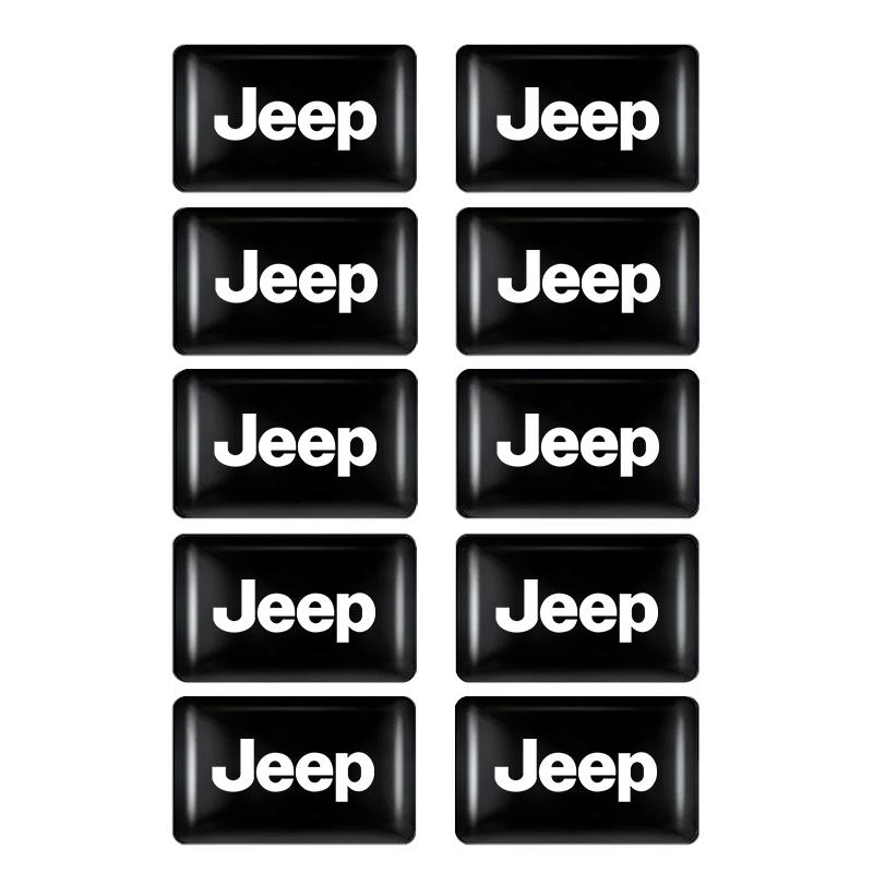 10Pcs 3D Styling Steering Wheel Sticker Accessories For Jeep Wrangler Grand Cherokee Avenger Compass Wagoneer Gladiator Patriot AKU1