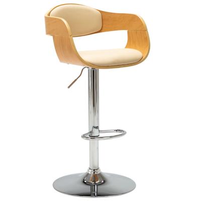 Bar Stool, Cream, Bentwood and Faux Leather