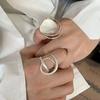Xiaomi 925 Sterling Silver Rings for Women Couple Minimalist Handmade Simple Big Circle Ring Fine Jewelry Gift Prevent Allergy