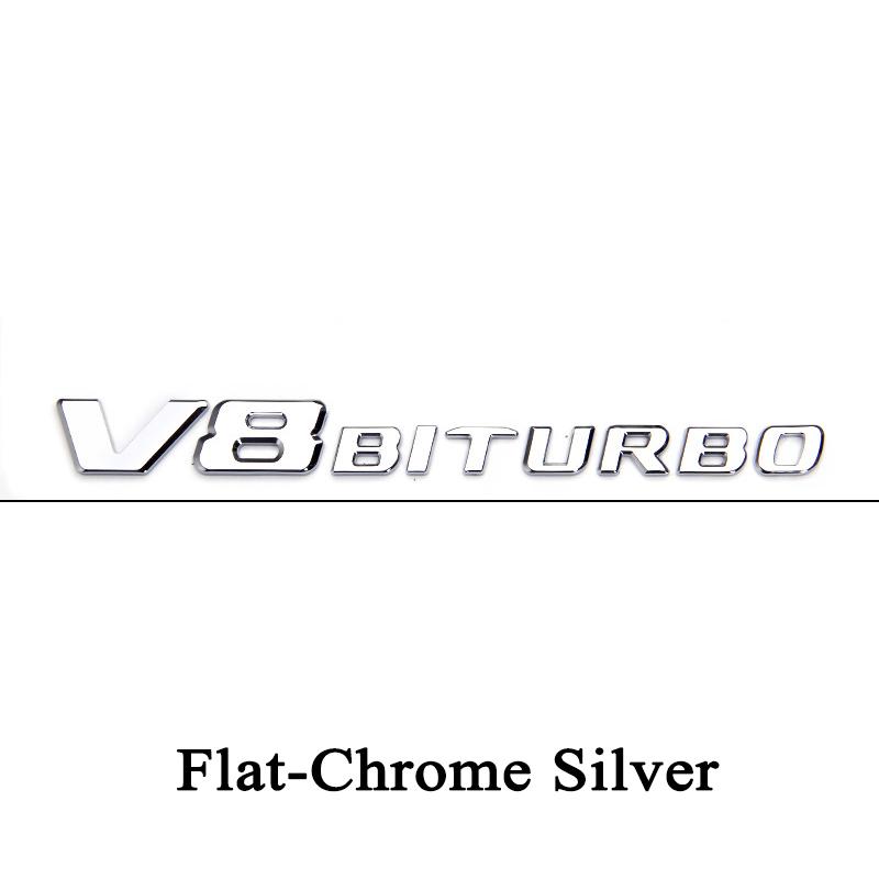 Emblema Logo V8 BITURBO in ABS Nero 3D Distintivo per Parafango Auto NFGJD4 Per C63 G63 E63 S63 Accessori
