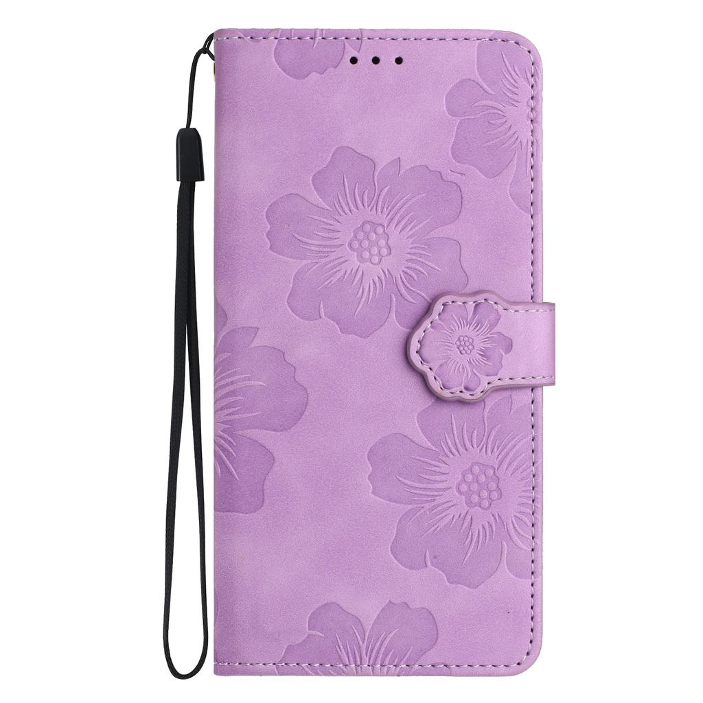 For Xiaomi 15T Pro Case Flower Design Leather Wallet Phone Cover with Wrist Strap