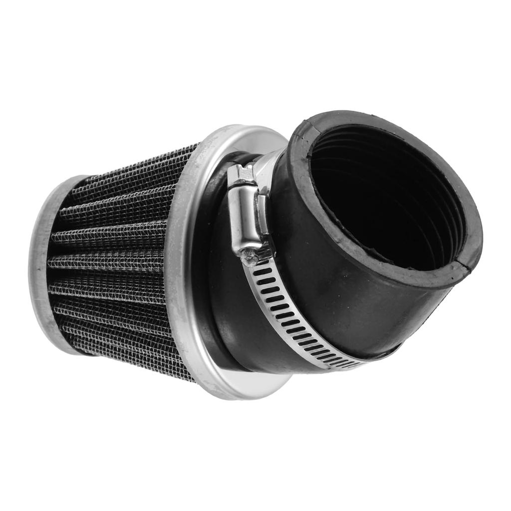 uxcell Universal 50mm Elbow Conical Motorcycle Air Filter Replacement Round Taper Silver Tone