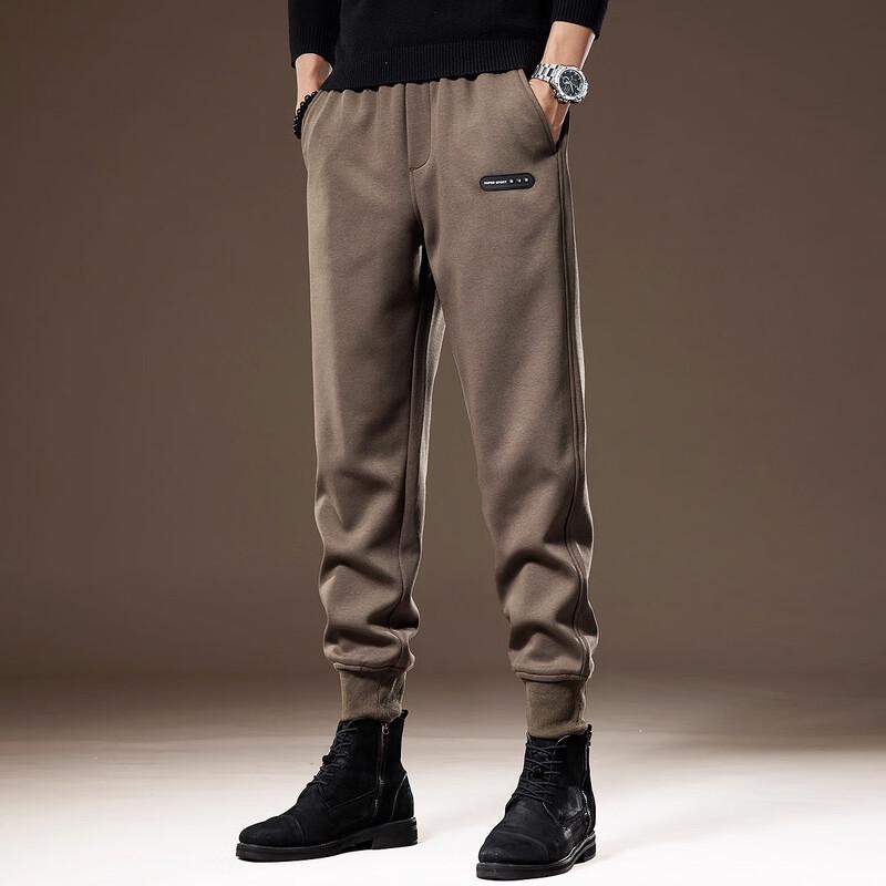 Men's American Retro Fleece Lined Knit Sweatpants