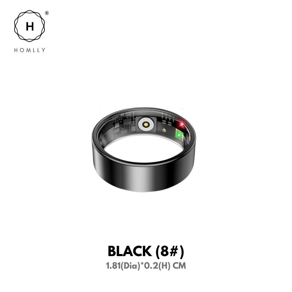 Homlly Smart Health Ring for Fitness, Sleep, and Heart Health Black (8#)