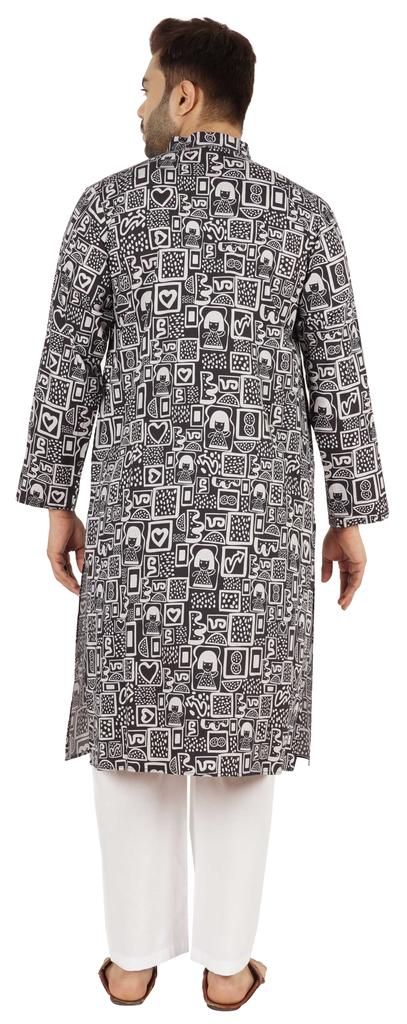 Atasi Designer Kurta For Men  s Printed Chinese Collar Summer Ethnic Party