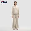FILA Milano Series Fashion Trend Retro Sports Style Letter Print Loose Hoodie Women hoodies Wheat Flower-Gray F11W545202FBG