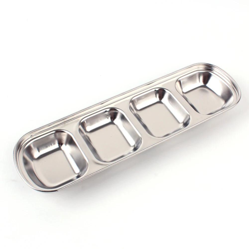 304 Stainless Steel Pepper Roast Meat Sauce Dishes Wasabi Bowl Separate Sushi Vinegar Soy Plates Tableware Food Seasoning Tray