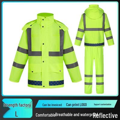 Reflective Raincoat and Pants for Outdoor Traffic and Hiking - Enhanced Protection Against Downpour
