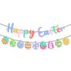 Easter Banner Spiral Bunny Hanging Decoration Easter Egg Carrot Banner Happy Easter Theme Home Party Decorations Supplies