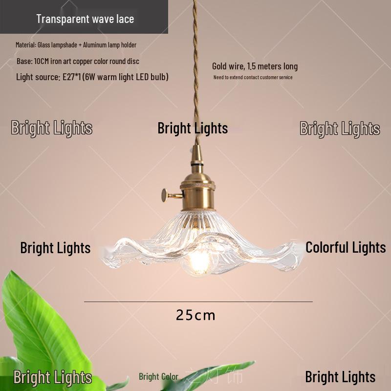 Nordic Minimalist Glass Lotus Leaf Pendant Light for Entryway, Balcony, or Bedside.