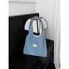 Sweet Bow Love College Girls Denim Shoulder Bags Large Capacity Portable Women's Canvas Vest Handbags Ladies Casual Tote Bags