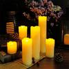 DRomance Flameless Flickering Candles Battery Operated(Battery Included) with 6 Hour Timer, Set of 6 Dripping Wax LED Pillar Candles Halloween