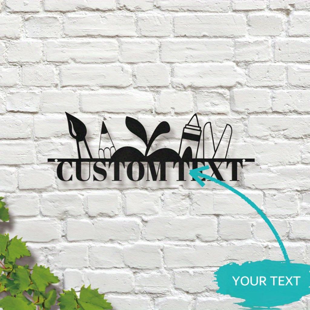 Metal Wall Sign Custom Teacher Name Art, Modern Home Decor