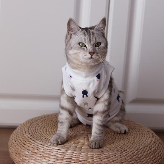 Kjæledyrkastreringsdrakt Høy elastisitet Festetape Fast tegneseriemønsterspenne Justerbar kjæledyrvalp Hund Kirurgisk restitusjonsklær Kjæledyrtilbehør