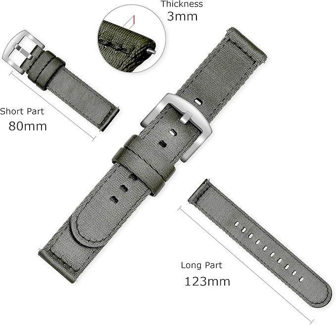Pasek Do Zegarka Szary Nylonowy Uniwersalny 18Mm