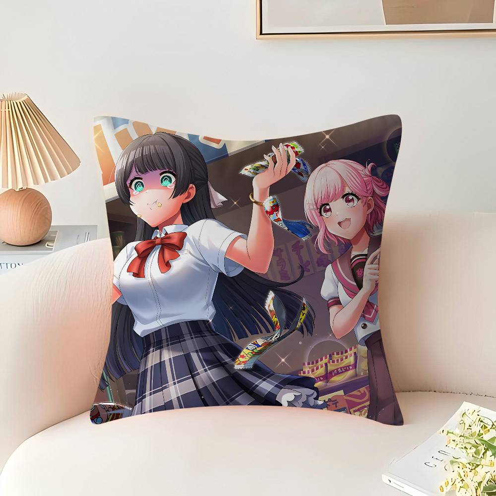 

Game D4DJ-Groovy-Mix-Badge Cushion Cover 30x50 Polyester Sofa Cushions Decorative Throw Pillows Home Decoration Pillowcover 16x16Inch