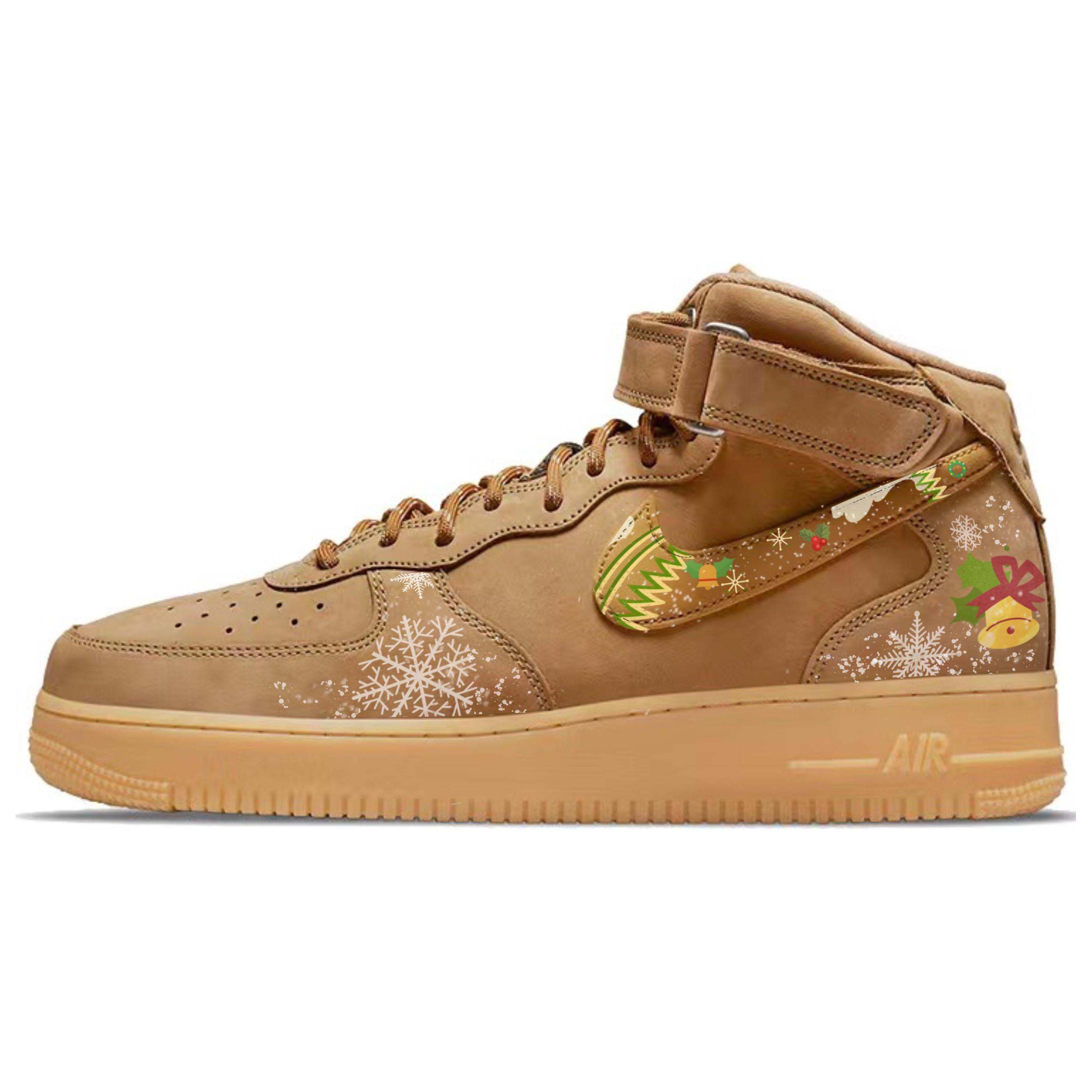 

Nike Air Force 1 Slip Resistant Abrasion Resistant Mid top Skateboard Shoes Unisex Wheat DJ9158-200(Team10-) 42.5