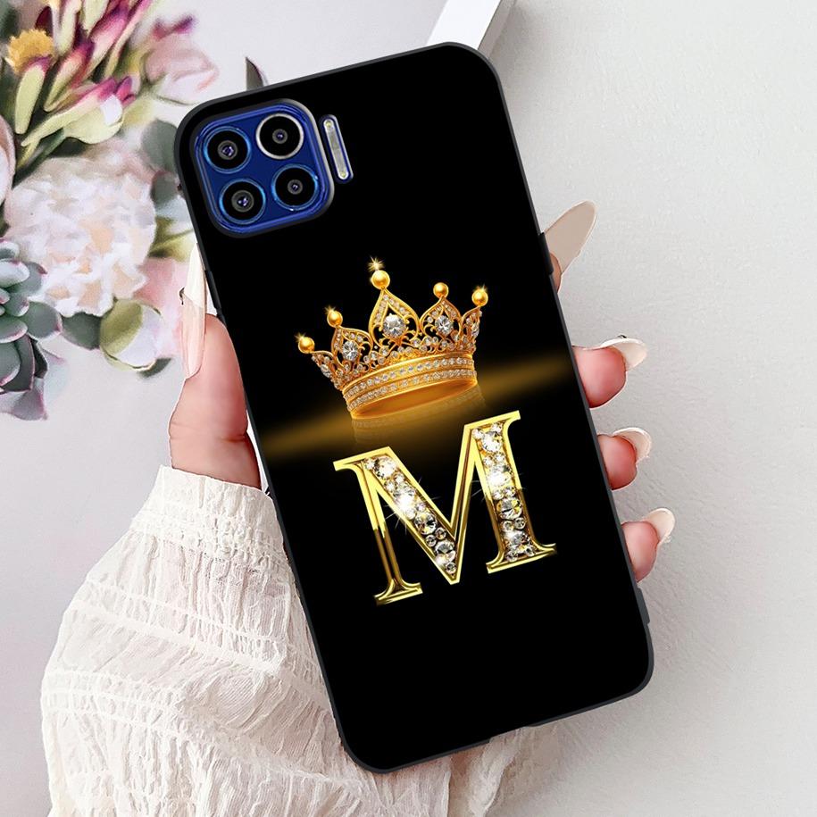 For Motorola One 5G Case Popular Letters Flower Crown Soft Silicone Shockproof TPU Couple Cover For Moto One 5G 2020 Phone Cases