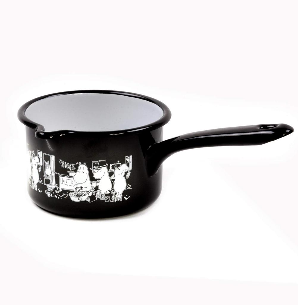 Moomin Muurla Enamel Black Jam Milk Approximately 250 X 105 X 145 Mm P.O.S. Saucepan,