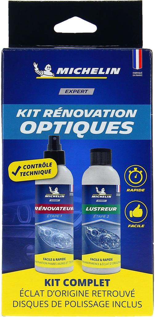 EXPERT Kit for Headlight Lens Restoration - MICHELIN - Special for Technical Inspection - Simple and Quick