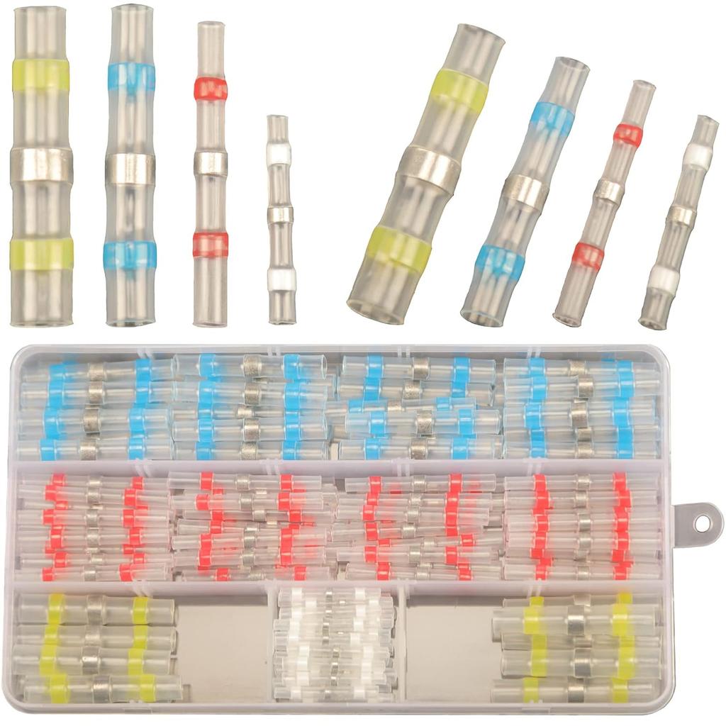150PCS Solder Seal Wire Connectors Heat Shrink Wire Connectors, Waterproof Solder Seal Heat Shrink Wire Terminal Connectors Kit Marine Grade Heat