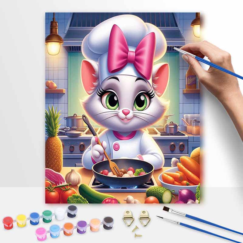 Disney DIY Painting Kit Marie Cat Chef Classic Style Home Decor Craft Gift Idea Art Painting Supplies Canvas Wall Art Painting Decor