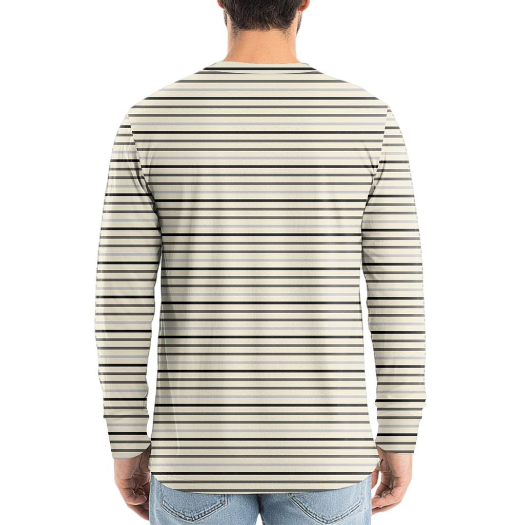 Herr V-ringad Casual Mode Tryckt Långärmad T-shirt Topp