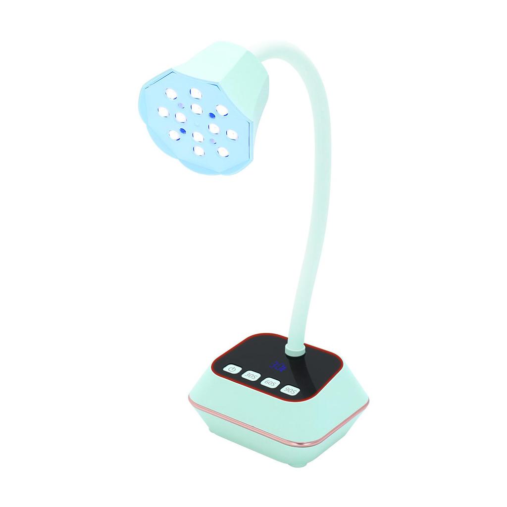 Smart Touchscreen Nail Art Lamp - Fast Dry, No Blackening, Desktop Rechargeable Phototherapy Gooseneck for Nail Tips.