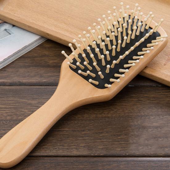 Przenośny drewniany grzebień masujący z poduszką powietrzną masażer do głowy antystatyczna szczotka do włosów SPA