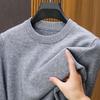 Men's Casual Loose Knit Sweater - 2024 Autumn/Winter Warm Solid Color Round Neck Pullover