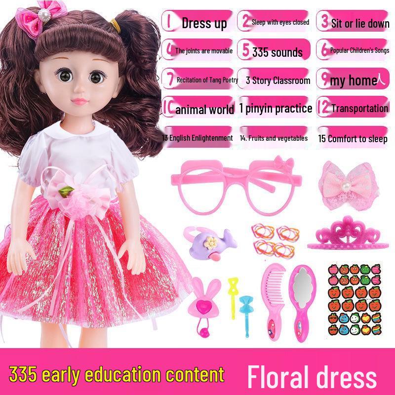 Conjunto de Boneca Inteligente Interativa com Roupas Trocáveis - Brinquedo de Princesa para Meninas, Presente de Aniversário Perfeito