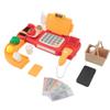 Cash Register Toy for Kids with Checkout Scanner Play Food Set Play Calculator Credit Card Rder Voice Broadcast Pretend Cash Register